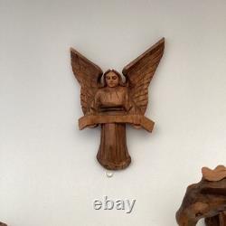 Scène de crèche de Noël en bois sculpté à la main, unique en son genre (crèche sans Jésus)