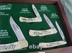 Schrade Matching 0000 Numéro De Série Scrimshaw Knife Collection 1990 One Of Kind