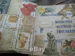 Scrapbook Lge Vtg 1890's 48 Pgs Cartes Adv & Trade Unique, Unique
