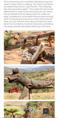 Sculpteur africain Patrick Manyike Sculpture en bois sculptée à la main - Rarissime ! Pièce unique