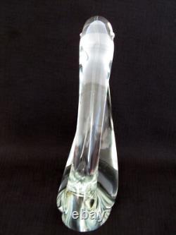 Sculpture d'oiseau ronde soufflée à la main en verre de Murano, unique en son genre, signée, 9,75 pouces.