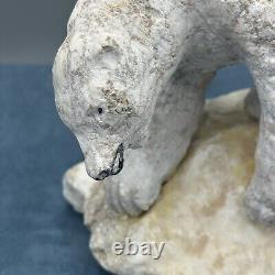 Sculpture d'ours polaire vintage, pièce unique en pierre signée NG Repay 1995 8