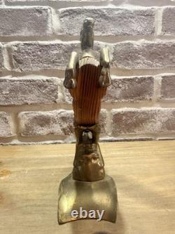 Sculpture de cheval en bois et laiton antique, pièce unique, 8