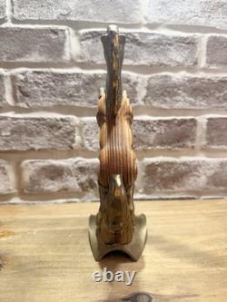 Sculpture de cheval en bois et laiton antique, pièce unique, 8