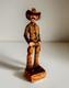 Sculpture De Cowboy En Bois Avec Grandes Dents, Finement Sculptée à La Main, Unique En Son Genre, Gerald Sears, 12,5 Pouces