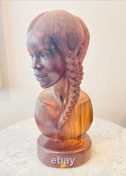 Sculpture de femme africaine unique - Statue sculptée à la main