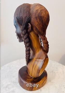 Sculpture de femme africaine unique - Statue sculptée à la main