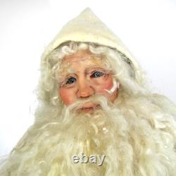 Sculpture en argile de poupée SANTA par l'artiste maître OOAK Audrey Swarz, pose assise de 22 pouces, Noël