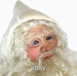Sculpture en argile de poupée SANTA par l'artiste maître OOAK Audrey Swarz, pose assise de 22 pouces, Noël