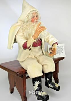 Sculpture en argile de poupée SANTA par l'artiste maître OOAK Audrey Swarz, pose assise de 22 pouces, Noël