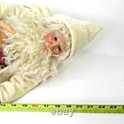 Sculpture en argile de poupée SANTA par l'artiste maître OOAK Audrey Swarz, pose assise de 22 pouces, Noël