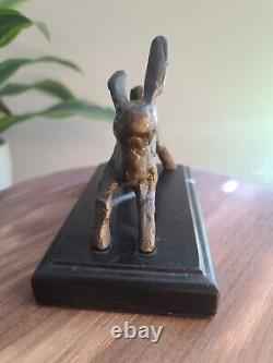 Sculpture en bronze unique faite à la main Statue Figurine Œuvre d'art Lapin Bunny