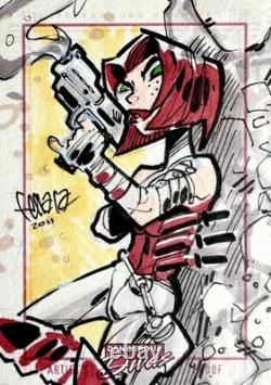 Sin Sketch Card Art par Edwardo Ferrara Dangerous Divas, unique en son genre 2011