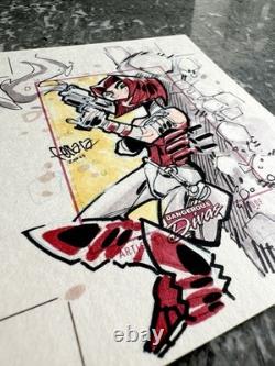 Sin Sketch Card Art par Edwardo Ferrara Dangerous Divas, unique en son genre 2011