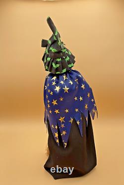 Sorcière d'Halloween Byers Choice avec lanterne, Cape ornée d'étoiles UNIQUE EN SON GENRE! EUC