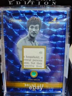 Souvenir Unique Bruce Lee Édition 50e Anniversaire Relique Personnelle Bleue #1/1