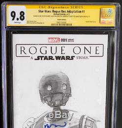 Star Wars Rogue One # 1 1-of-a-kind Sketch & 2x Signé Cgc 9.8 Ss K-2s0