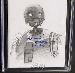 Star Wars Rogue One # 1 1-of-a-kind Sketch & 2x Signé Cgc 9.8 Ss K-2s0