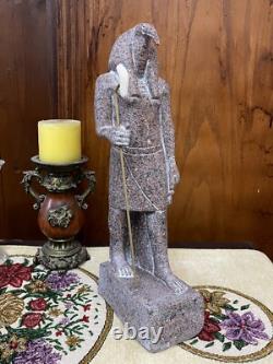 Statue de Dieu Thoth en grande taille, faite à la main, unique en son genre, tenant un sceptre, Dieu égyptien