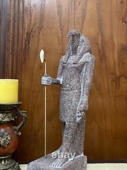 Statue de Dieu Thoth en grande taille, faite à la main, unique en son genre, tenant un sceptre, Dieu égyptien