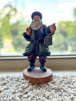 Statue de Père Noël vintage unique en vert