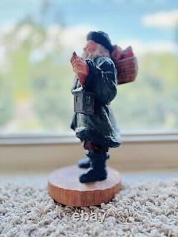 Statue de Père Noël vintage unique en vert