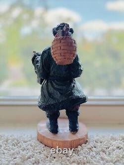 Statue de Père Noël vintage unique en vert