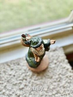 Statue de Père Noël vintage unique en vert