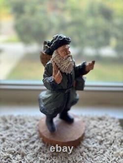 Statue de Père Noël vintage unique en vert