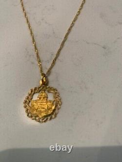 Stupéfiant Un Dôme De 14k De La Longueur Du Rocher 18 Pendentif