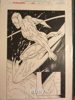 Surfeur d'Argent Art Original Numéro 125 Page 1 Page d'Éclaboussure Ron Garney