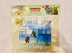 TMNT Animation Cel Splinter & Raphael COA Rare Art des années 1990 - Unique en son genre