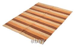Tapis Kilim Vintage 4'10 x 6'4 Tapis en Laine Traditionnel Tissé à la Main
