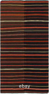 Tapis Kilim Vintage 4'3 x 8'2 Tapis en Laine Traditionnel Tissé à la Main