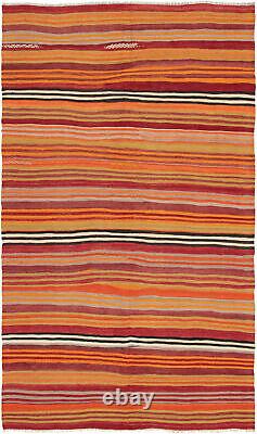 Tapis Kilim Vintage 5'3 x 9'2 Tapis en Laine Traditionnel Tissé à la Main