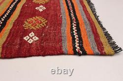 Tapis Kilim Vintage 5'4 x 9'7 Tapis Traditionnel en Laine Tissé à la Main
