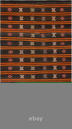 Tapis Kilim Vintage 5'9 x 10'8 Traditionnel en Laine Tissé à la Main