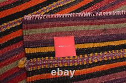 Tapis Kilim en laine traditionnel tissé à la main vintage 5'1 x 9'3