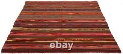 Tapis Kilim en laine traditionnel tissé à la main vintage 5'4 x 8'0