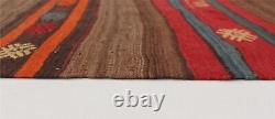 Tapis Kilim en laine traditionnel tissé à la main vintage 5'4 x 8'0