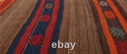 Tapis Kilim en laine traditionnel tissé à la main vintage 5'4 x 8'0