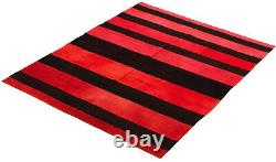 Tapis Kilim vintage 6'6 x 7'11 Tapis traditionnel en laine tissé à la main