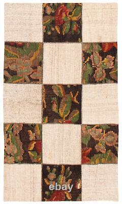 Tapis Vintage Tissé à la Main 3'10 x 6'5 Tapis Kilim en Laine Traditionnel