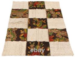 Tapis Vintage Tissé à la Main 3'10 x 6'5 Tapis Kilim en Laine Traditionnel
