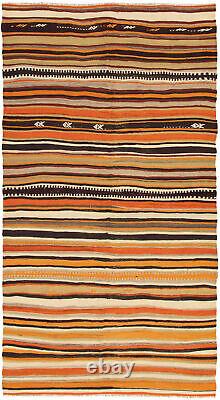 Tapis Vintage Tissé à la Main 4'10 x 9'0 Tapis Kilim en Laine Traditionnel
