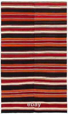Tapis Vintage Tissé à la Main 4'8 x 8'0 Tapis Kilim Traditionnel en Laine