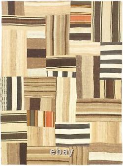 Tapis Vintage Tissé à la Main 4'9 x 6'6 Tapis Kilim en Laine Traditionnel