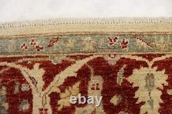 Tapis afghan Oushak en laine traditionnelle nouée à la main teinte naturelle de 6'3 x 9'1 pi.