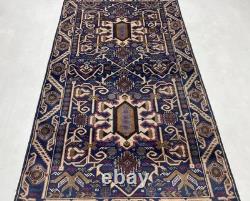 Tapis antique collectible unique 4x7 fait main teintures végétales laine