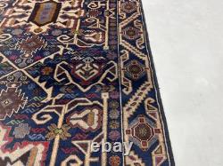 Tapis antique collectible unique 4x7 fait main teintures végétales laine